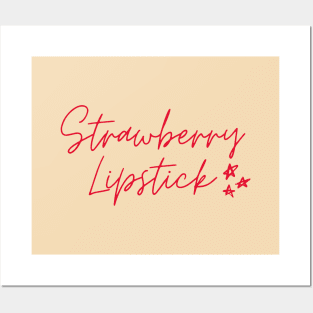 strawberry lipstick Posters and Art